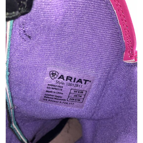 9.5 B Ariat Fatbaby Mid Calf Boots Turquoise Butterfly Stitch 10012811 Fat Baby - Picture 6 of 7